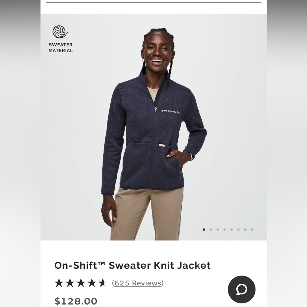 Figs on shift sweater knit jacket